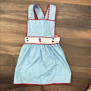 Stitchy Fish Americana Popsicle Ric Rac Apron Dress 2T